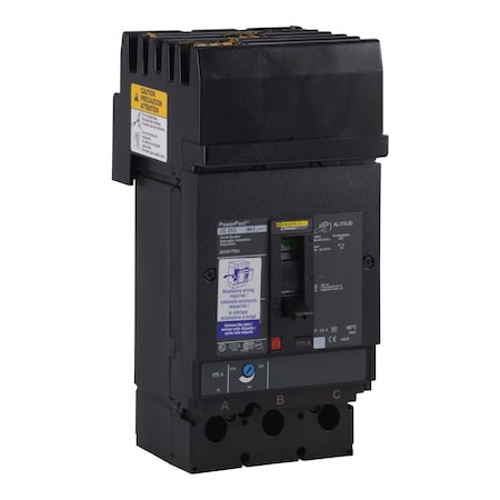 Molded Case Circuit Breaker, POWERPACT J Series, 225A, 3 Pole, 600V AC, 65kA at 240V AC MPN:JGA36225SA