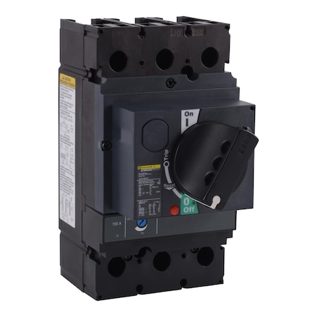 Molded Case Circuit Breaker, POWERPACT J Series, 150A, 3 Pole, 600V AC, 65kA at 240V AC MPN:JGL36150RD10