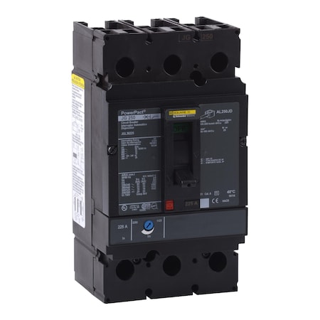 Molded Case Circuit Breaker, POWERPACT J Series, 200A, 3 Pole, 600V AC, 65kA at 240V AC MPN:JGL36200C