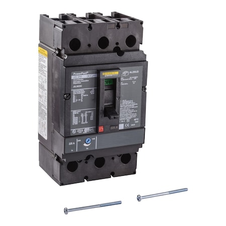Molded Case Circuit Breaker, POWERPACT J Series, 225A, 3 Pole, 600V AC, 65kA at 240VAC MPN:JGL36225C