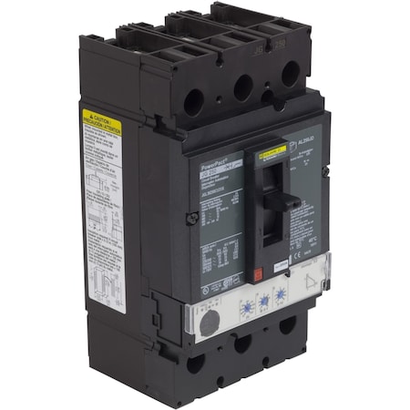 Molded Case Circuit Breaker, POWERPACT J Series, 250A, 3 Pole, 600V AC, 65kA at 240V AC MPN:JGL36250CU31X