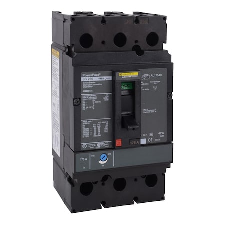 Molded Case Circuit Breaker, POWERPACT J Series, 250A, 3 Pole, 600V AC, 65kA at 240V AC MPN:JGM36250