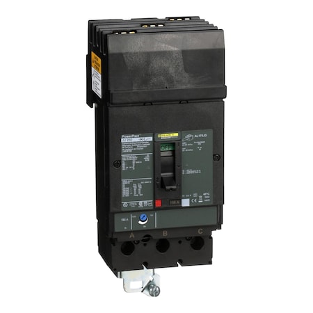 Molded Case Circuit Breaker, POWERPACT J Series, 150A, 3 Pole, 600V AC, 100kA at 240VAC MPN:JJA36150