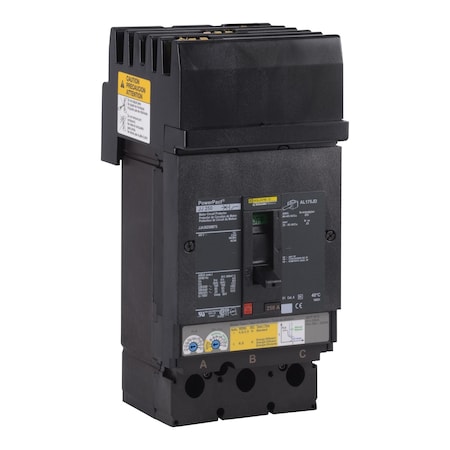 Molded Case Circuit Breaker, POWERPACT J Series, 250A, 3 Pole, 600V AC, 100kA at 240V AC MPN:JJA36250M75