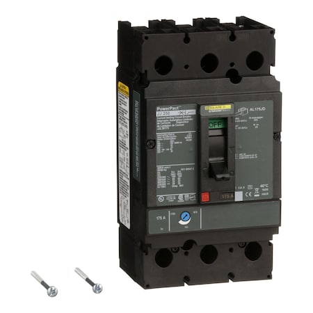 Molded Case Circuit Breaker, POWERPACT J Series, 175A, 3 Pole, 600V AC, 100kA at 240VAC MPN:JJL36175