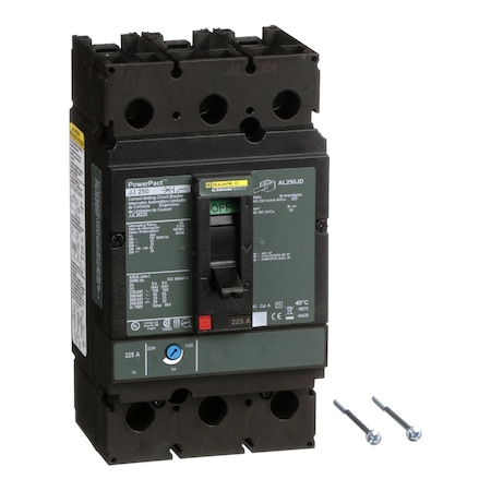 Molded Case Circuit Breaker, POWERPACT J Series, 225A, 3 Pole, 600V AC, 100kA at 240VAC MPN:JJL36225
