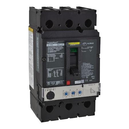 Molded Case Circuit Breaker, POWERPACT J Series, 250A, 3 Pole, 600V AC, 100kA at 240V AC MPN:JJL36250CU31X