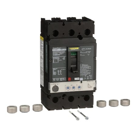 Molded Case Circuit Breaker, POWERPACT J Series, 250A, 3 Pole, 600V AC, 100kA at 240V AC MPN:JJL36250CU33X