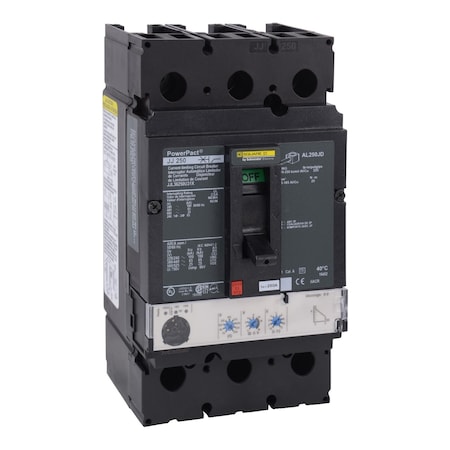Molded Case Circuit Breaker, POWERPACT J Series, 250A, 3 Pole, 600V AC, 100kA at 240V AC MPN:JJL36250U31X