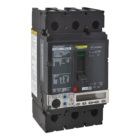 Molded Case Circuit Breaker, POWERPACT J Series, 250A, 3 Pole, 600V AC, 100kA at 240V AC MPN:JJL36250U44X