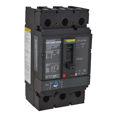 Molded Case Circuit Breaker, POWERPACT J Series, 200A, 3 Pole, 600V AC, 125kA at 240V AC MPN:JLL36200LY