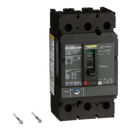 Molded Case Circuit Breaker, POWERPACT J Series, 250A, 3 Pole, 600V AC, 125kA at 240V AC MPN:JLL36250