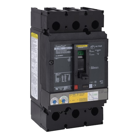 Molded Case Circuit Breaker, POWERPACT J Series, 250A, 3 Pole, 600V AC, 125kA at 240V AC MPN:JLL36250M75