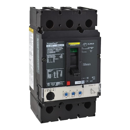 Molded Case Circuit Breaker, POWERPACT J Series, 250A, 3 Pole, 600V AC, 125kA at 240V AC MPN:JLL36250U31X