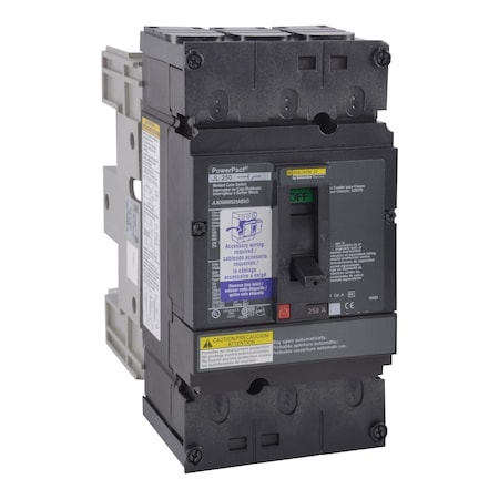 Molded Case Circuit Breaker, POWERPACT J Series, 250A, 3 Pole, 600V AC, 125kA at 240V AC MPN:JLN36000S25AB
