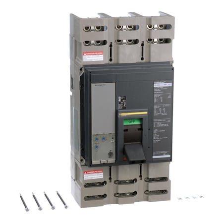 Molded Case Circuit Breaker, POWERPACT P Series, 1000A, 3 Pole, 600V AC, 65kA at 240V AC MPN:PGL36100U31A
