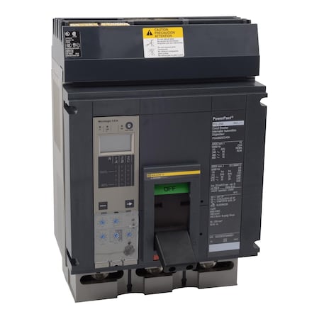 Molded Case Circuit Breaker, POWERPACT P Series, 800A, 3 Pole, 600V AC, 100kA at 240V AC MPN:PJA36080CU31A