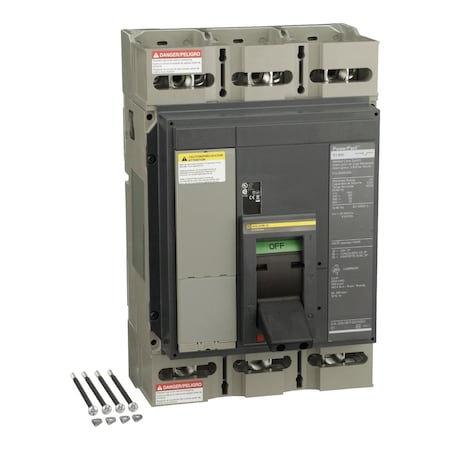 Molded Case Circuit Breaker, POWERPACT P Series, 600A, 3 Pole, 600V AC, 100kA at 240V AC MPN:PJL36000S60