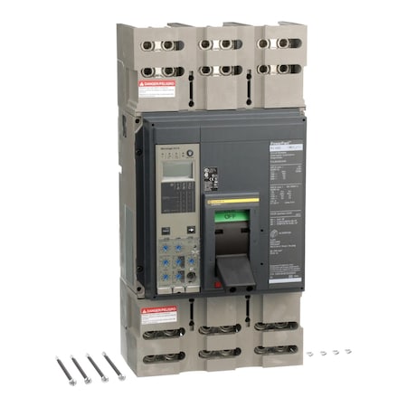 Molded Case Circuit Breaker, POWERPACT P Series, 1200A, 3 Pole, 600V AC, 100kA at 240V AC MPN:PJL36120U44A