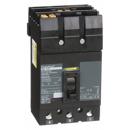 Molded Case Circuit Breaker, POWERPACT Q Series, 150A, 3 Pole, 240V AC, 10kA at 240V AC MPN:QBA32150