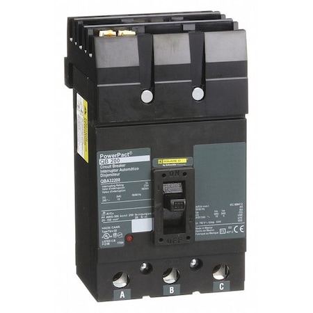 Molded Case Circuit Breaker, POWERPACT Q Series, 200A, 3 Pole, 240V AC, 10kA at 240V AC MPN:QBA32200