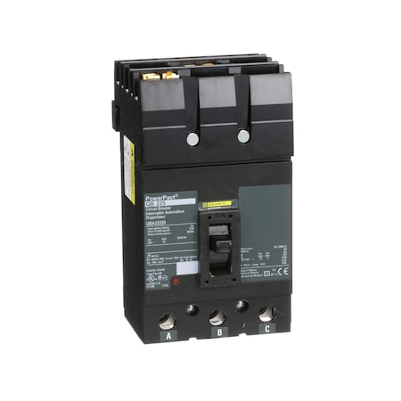 Molded Case Circuit Breaker, POWERPACT Q Series, 225A, 3 Pole, 240V AC, 10kA at 240V AC MPN:QBA32225