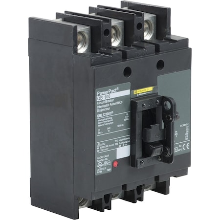 Molded Case Circuit Breaker, POWERPACT Q Series, 100A, 3 Pole, 240V AC, 10kA at 240V AC MPN:QBL32100YP