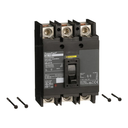 Molded Case Circuit Breaker, POWERPACT Q Series, 110A, 3 Pole, 240V AC, 10kA at 240V AC MPN:QBL32110