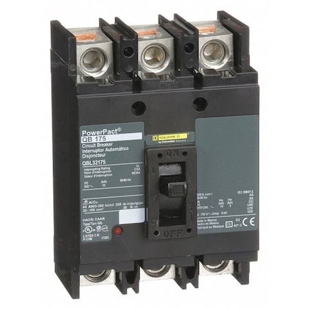 Molded Case Circuit Breaker, POWERPACT Q Series, 175A, 3 Pole, 240V AC, 10kA at 240V AC MPN:QBL32175