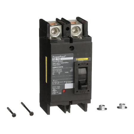 Molded Case Circuit Breaker, POWERPACT Q Series, 150A, 2 Pole, 240V AC, 10kA at 240V AC MPN:QBM22150TN