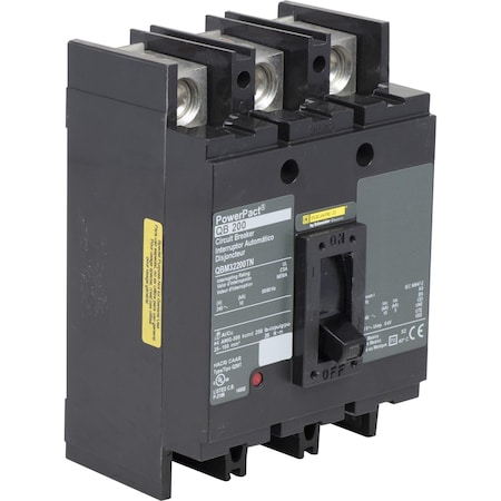 Molded Case Circuit Breaker, POWERPACT Q Series, 200A, 3 Pole, 240V AC, 10kA at 240V AC MPN:QBM32200TN
