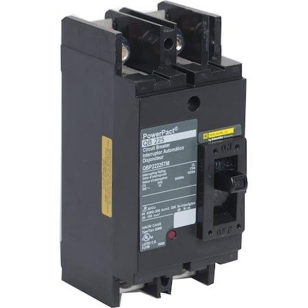 Molded Case Circuit Breaker, POWERPACT Q Series, 225A, 2 Pole, 240V AC, 10kA at 240V AC MPN:QBP22225TM