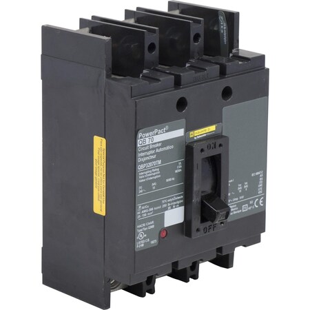 Molded Case Circuit Breaker, POWERPACT Q Series, 70A, 3 Pole, 240V AC, 10kA at 240V AC MPN:QBP32070TM