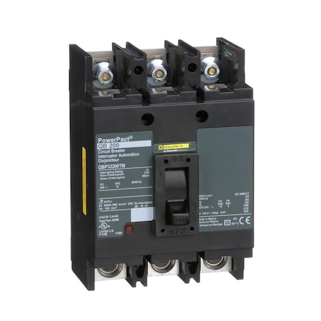 Molded Case Circuit Breaker, POWERPACT Q Series, 200A, 3 Pole, 240V AC, 10kA at 240V AC MPN:QBP32200TM