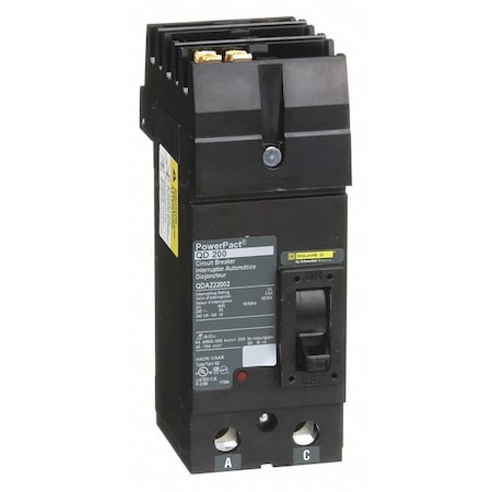 Molded Case Circuit Breaker, POWERPACT Q Series, 200A, 2 Pole, 240V AC, 25kA at 240V AC MPN:QDA222002