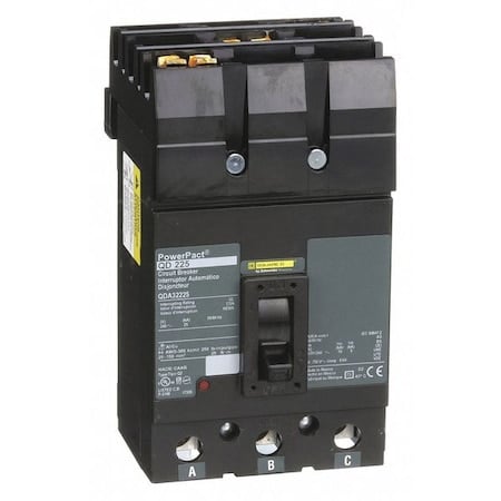 Molded Case Circuit Breaker, POWERPACT Q Series, 225A, 3 Pole, 240V AC, 25kA at 240V AC MPN:QDA32225