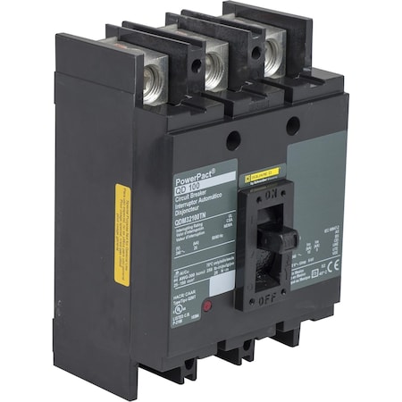 Molded Case Circuit Breaker, POWERPACT Q Series, 100A, 3 Pole, 240V AC, 25kA at 240V AC MPN:QDM32100TN