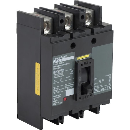 Molded Case Circuit Breaker, POWERPACT Q Series, 125A, 3 Pole, 240V AC, 25kA at 240V AC MPN:QDM32125TN