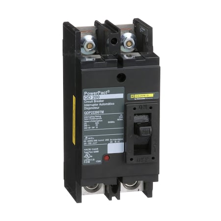 Molded Case Circuit Breaker, POWERPACT Q Series, 200A, 2 Pole, 240V AC, 25kA at 240V AC MPN:QDP22200TM
