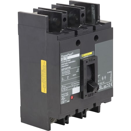 Molded Case Circuit Breaker, POWERPACT Q Series, 80A, 3 Pole, 240V AC, 25kA at 240V AC MPN:QDP32080TM