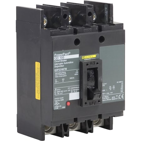 Molded Case Circuit Breaker, POWERPACT Q Series, 110A, 3 Pole, 240V AC, 25kA at 240V AC MPN:QDP32110TM