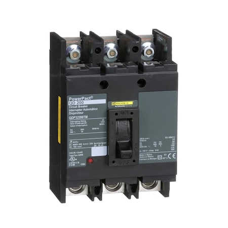 Molded Case Circuit Breaker, POWERPACT Q Series, 200A, 3 Pole, 240V AC, 25kA at 240V AC MPN:QDP32200TM