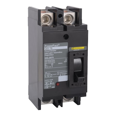 Molded Case Circuit Breaker, POWERPACT Q Series, 100A, 2 Pole, 240V AC, 65kA at 240V AC MPN:QGL22100