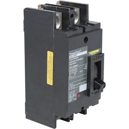 Molded Case Circuit Breaker, POWERPACT Q Series, 200A, 2 Pole, 240V AC, 65kA at 240V AC MPN:QGL22200LU