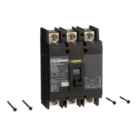 Molded Case Circuit Breaker, POWERPACT Q Series, 150A, 3 Pole, 240V AC, 65kA at 240V AC MPN:QGL32150