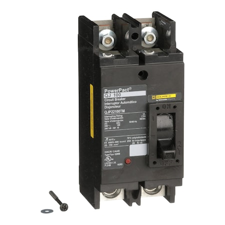 Molded Case Circuit Breaker, POWERPACT Q Series, 125A, 2 Pole, 240V AC, 100kA at 240V AC MPN:QJP22125TM