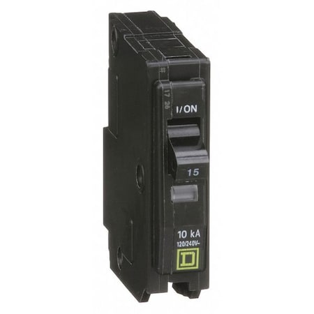 Miniature Circuit Breaker, QO Series, 15A, 1 Pole, 120/240V AC, 10kA at 120/240V AC MPN:QO115
