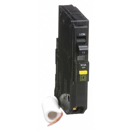 Miniature Circuit Breaker, QO Series, 15A, 1 Pole, 120V AC, 10kA at 120V AC, A Curve MPN:QO115GFI