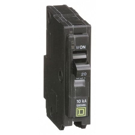 Miniature Circuit Breaker, QO Series, 20A, 1 Pole, 120/240V AC, 10kA at 120/240V AC MPN:QO120