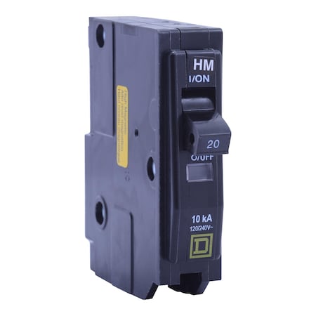 Miniature Circuit Breaker, QO Series, 20A, 1 Pole, 120/240V AC, 10kA at 120/240V AC MPN:QO1205264